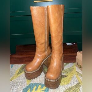 Delia’s Tan Platform Knee-High Boots